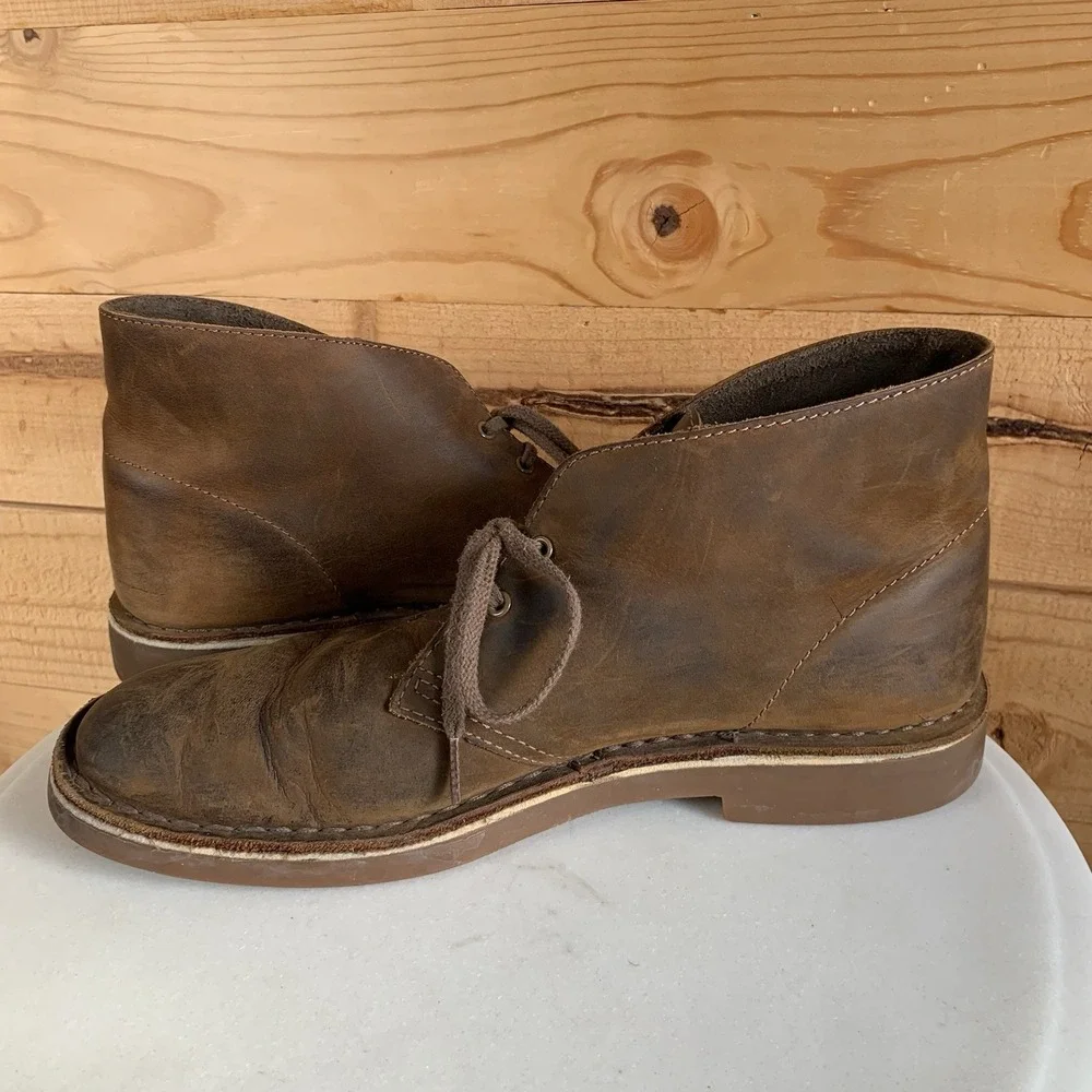 Clarks Men's‎ 9.5m Chukka Leather Distressed High Top Comfort Boots Grunge